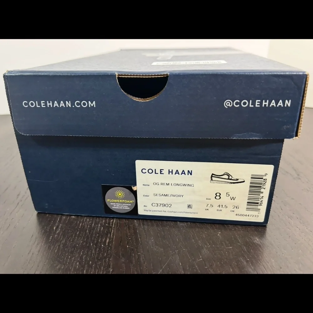 Cole Haan ØriginalGrand Remastered Longwing Oxford Shoes Sesame/Ivory Mens 8.5W